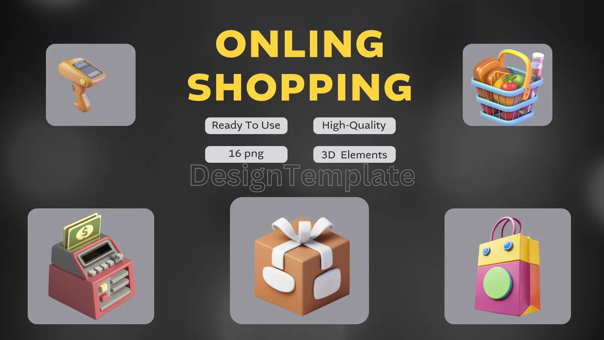 Online Shopping 3D Icons image